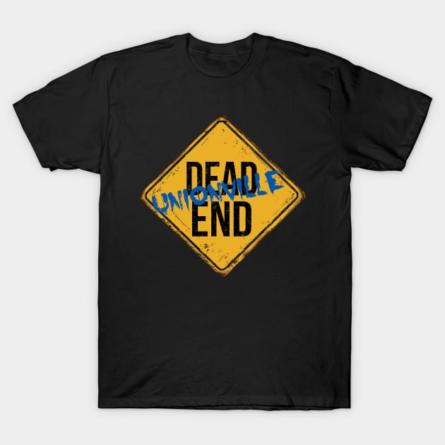 Dead End Blue Graffiti Unionville T-Shirt by iSoulated Designs